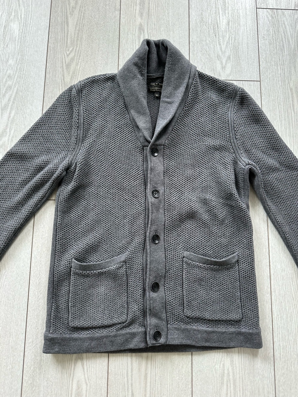 rag & bone charcoal knit button-down cardigan